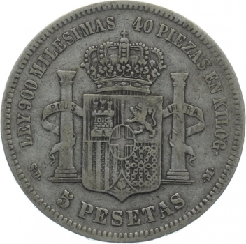 Spanien 5 Pesetas 1871 SD M - Amadeo I.